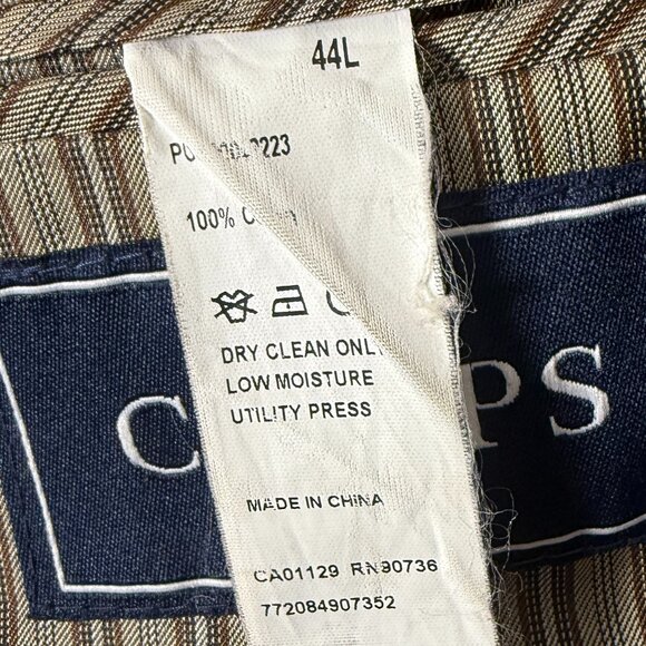 Chaps Blazer Jacket Corduroy Black with Brown Elbow Patches Sz 44L - Picture 3 of 11